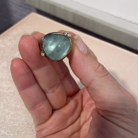 Jamie Joseph gemstone and diamond sterling/14K ring. Size 8 - Picture 2 of 7